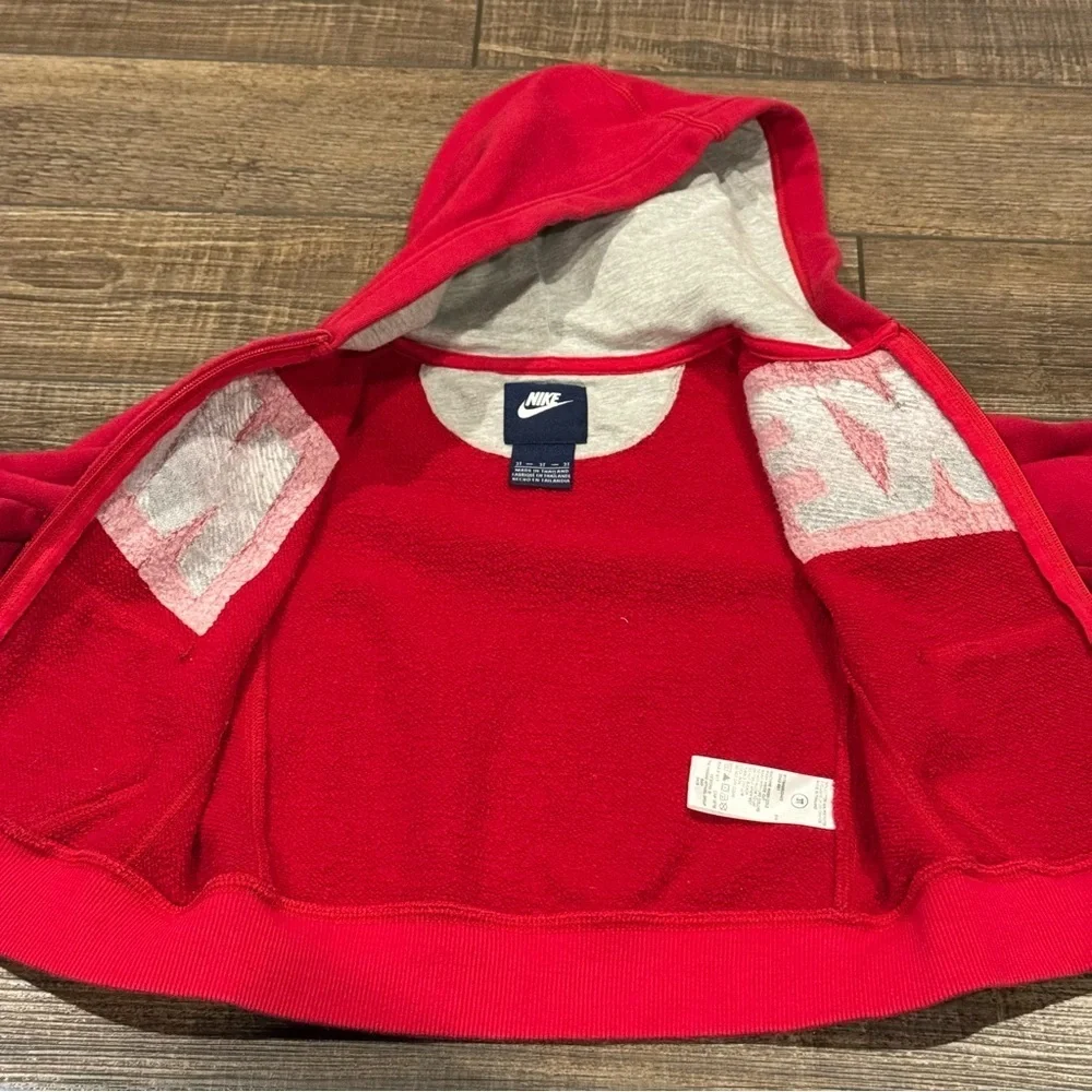 Nike Hoodie Jacket Youth 3T Red Full Zip Athletic Logo Toddler